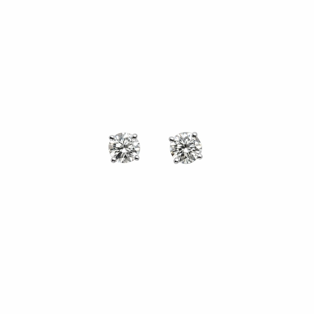 .75 CT * 2 Moissanite Diamond Round Stud Earrings